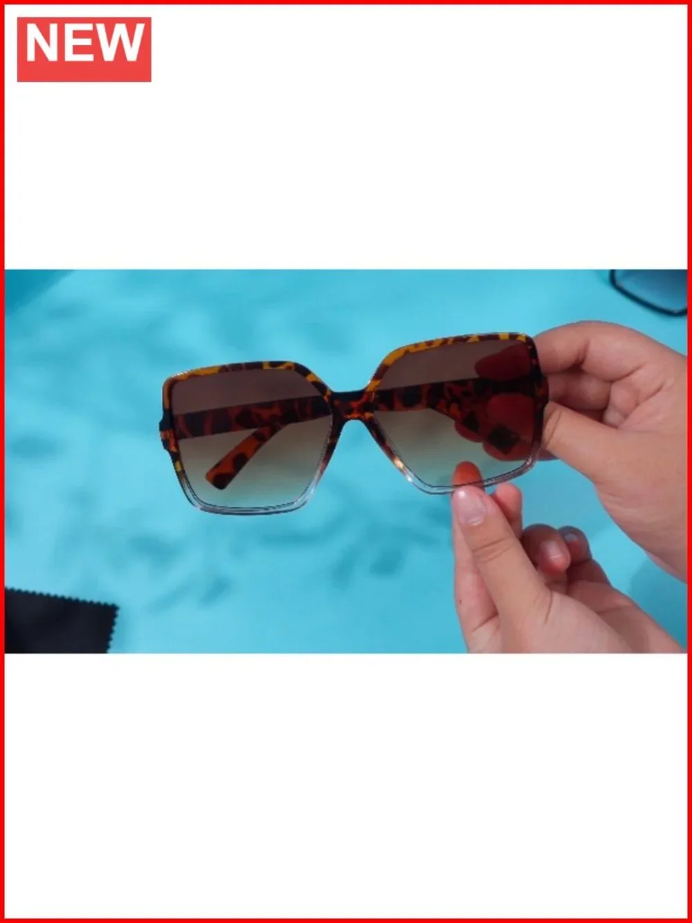 2 Oversized Square Sunglasses Women Wide Frame Shades UV Protection Chic